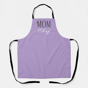 Mum Chef Modern Lavender Purple Script Kitchen Apron