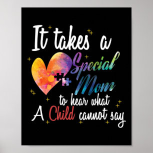 Mum Child Love Puzzle Inspirational Autism Awarene Poster