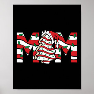 Mum Christmas Family Tree Cake Matching Holiday Poster