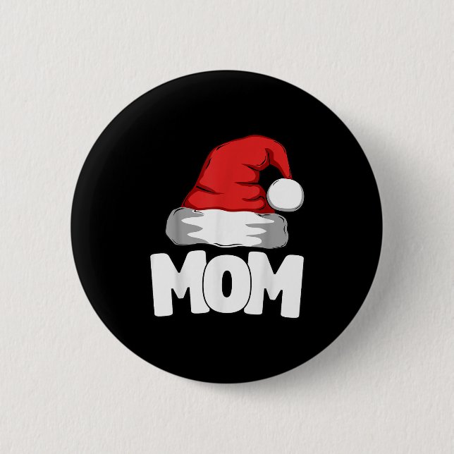 Mum Christmas Santa Matching Family  6 Cm Round Badge (Front)