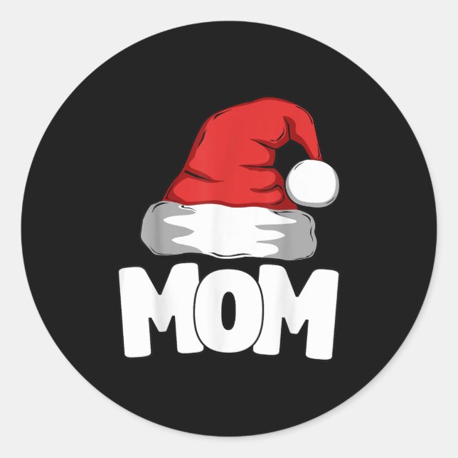 Mum Christmas Santa Matching Family  Classic Round Sticker (Front)