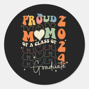 Mum Cl Of 2024 Senior 24 Graduate Graduation Groov Classic Round Sticker