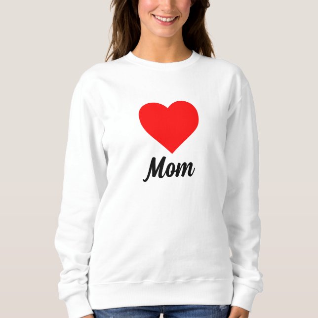 Mum - Classic Red Heart Typography Sweatshirt (Front)