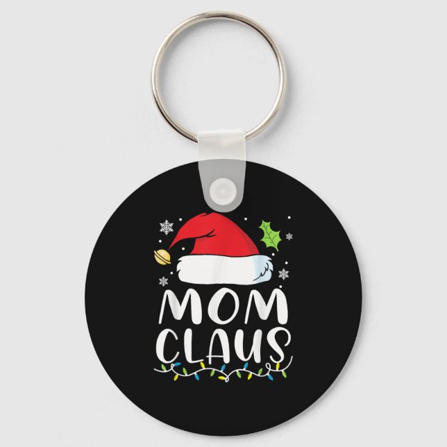 Mum Claus Christmas Lights Pajama Xmas Family Matc Key Ring (Front)