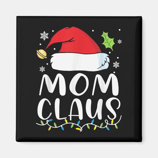 Mum Claus Christmas Lights Pajama Xmas Family Matc Magnet (Front)