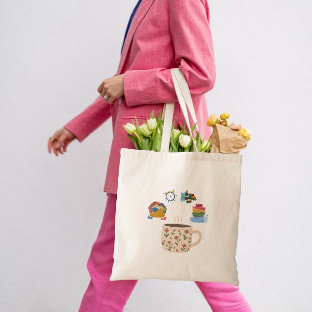 Mum Coffee Break Amid Chaos Tote Bag (Creator Uploaded)