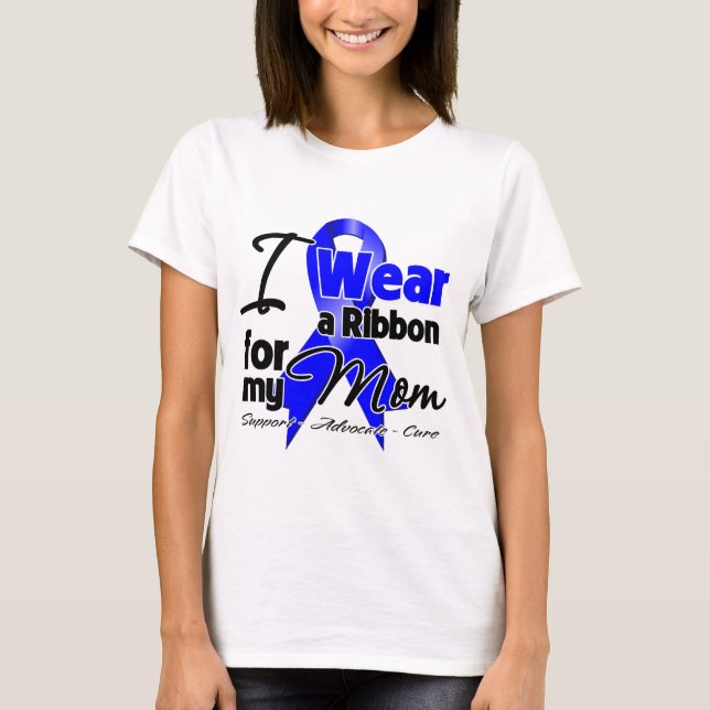 Mum- Colon Cancer Ribbon T-Shirt (Front)