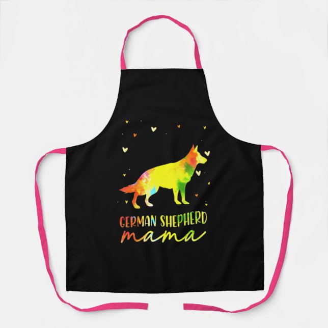 Mum Colourful German Shepherd Apron (Front)