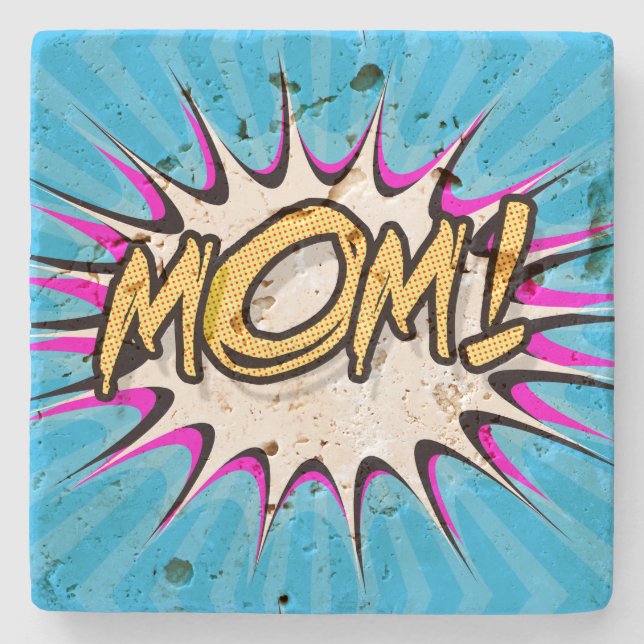 Mum! Comic Book, Pop Art Poster Stone Coaster (Front)