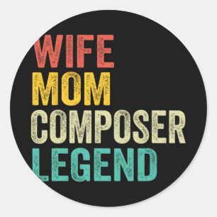 Mum Composer Legend Mother's Day Vintage Classic Round Sticker