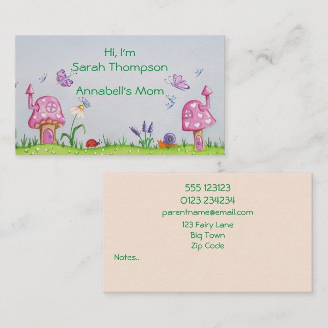 Mum Contact Watercolor Business Card (Front/Back)