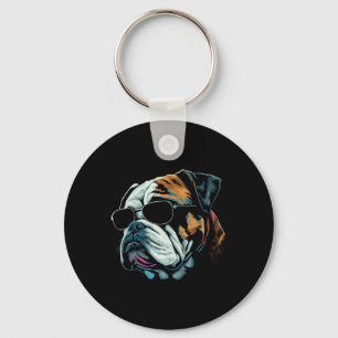 Mum Cool Dog Sunglasses - English Bulldog  Key Ring