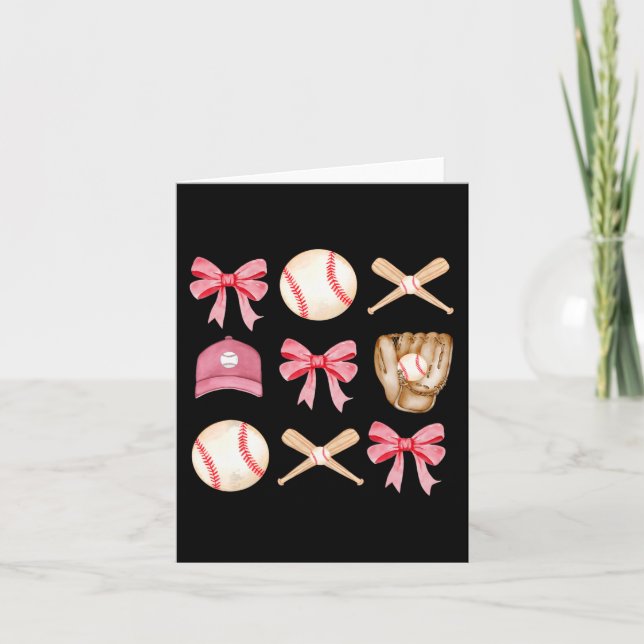 Mum Coquette Mothers Day Women Girls Baseball Mama Card (Front)