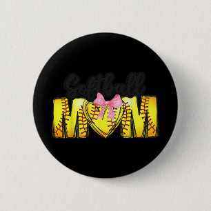 Mum Coquette Mothers Day Women Girls Softball Mama 6 Cm Round Badge