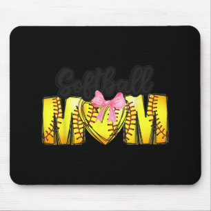Mum Coquette Mothers Day Women Girls Softball Mama Mouse Mat