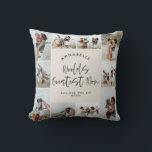 Mum cream elegant modern minimal photo collage cushion<br><div class="desc">Worlds greatest Mum script elegant modern minimal cream and black personalised photo collage simple clean lines mothers day home decor pillow photo gift.</div>