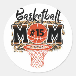 Mum Custom Player Number 15 Sport Mum Mothers Day  Classic Round Sticker
