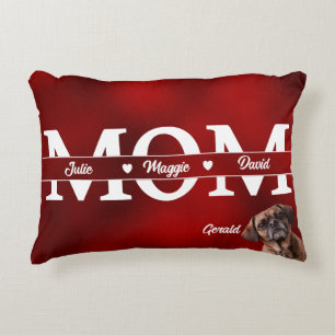 Mum...Custom three names plus dog Accent Pillow