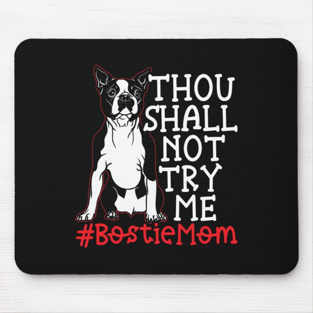 Mum Cute Boston Terrier Dog Lover  Mouse Mat (Front)