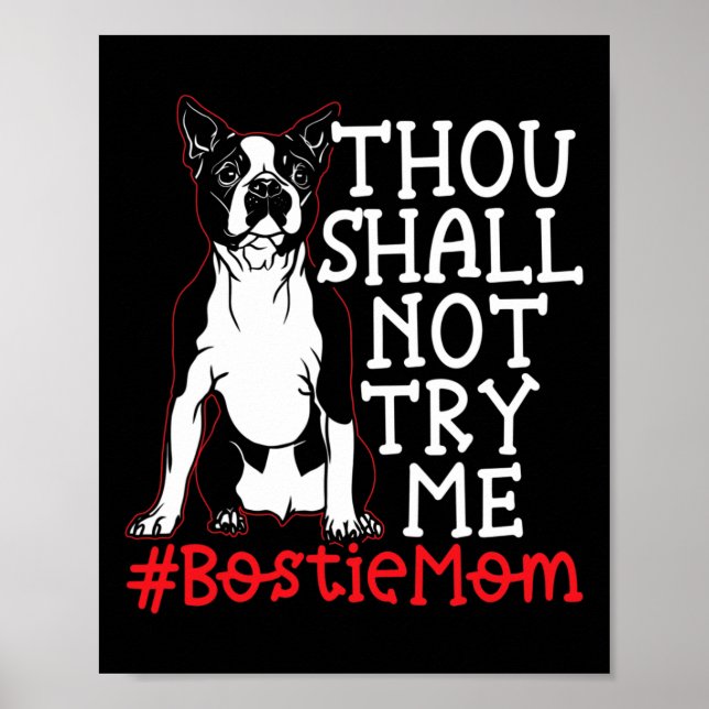 Mum Cute Boston Terrier Dog Lover  Poster (Front)