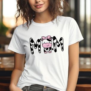 Mum Cute Cow-Themed Birthday Party T-Shirt