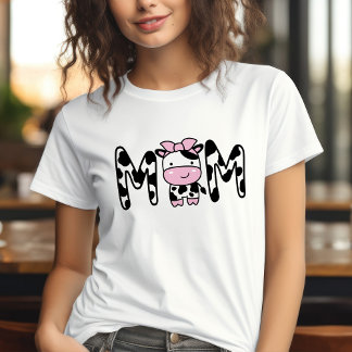 Mum Cute Cow-Themed Birthday Party T-Shirt