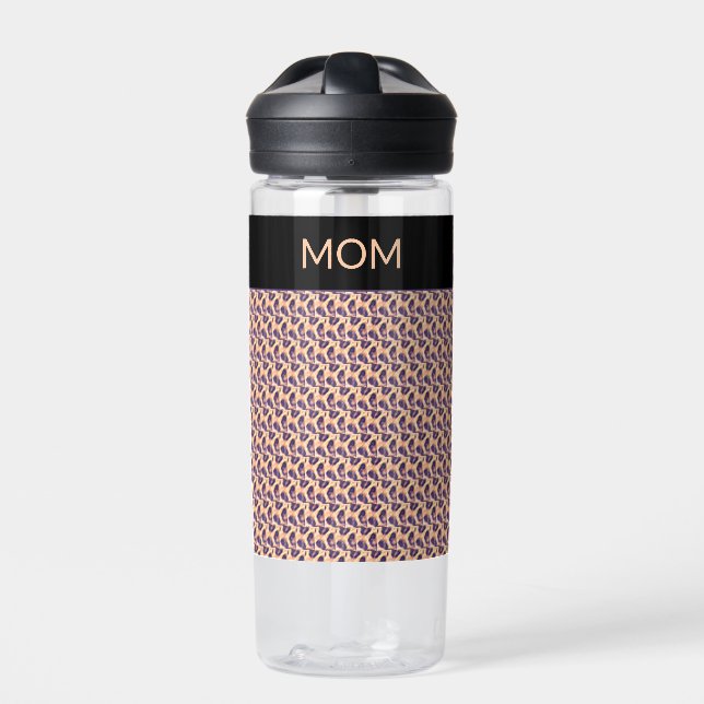 Mum, Cute Kenya Leopard Pattern Water Bottle (Front)