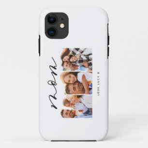mum cute modern script multi photo gift  iPhone 11 case