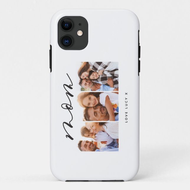 mum cute modern script multi photo gift  Case-Mate iPhone case (Back)
