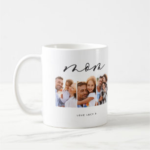 mum cute modern script multi photo gift coffee mug