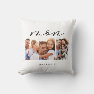 mum cute modern script multi photo gift  cushion