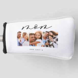 mum cute modern script multi photo gift golf head cover
