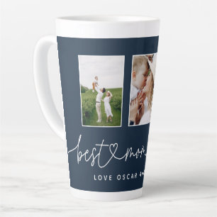 Mum cute modern script multi photo gift latte mug