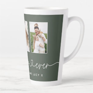 Mum cute modern script multi photo gift latte mug