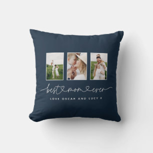 Mum cute modern script multi photo gift serving tr cushion