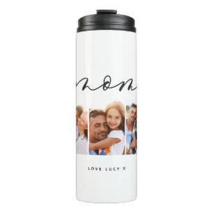 mum cute modern script multi photo gift thermal tumbler
