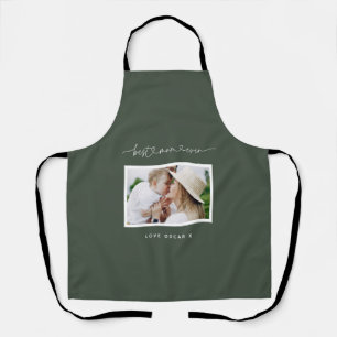 Mum cute modern script photo gift apron