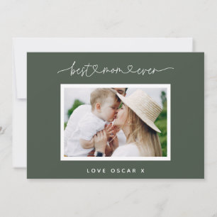 Mum cute modern script photo gift holiday card