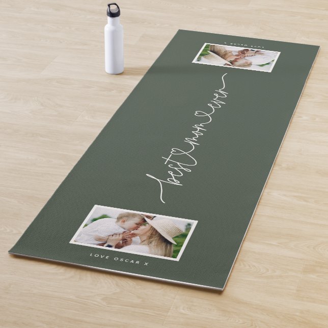 Mum cute modern script photo gift yoga mat (In Situ)