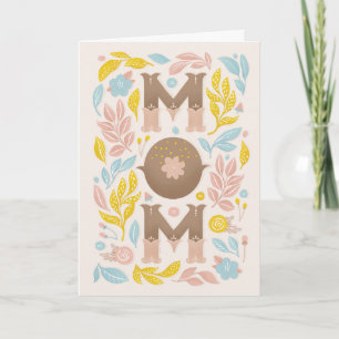 Mum. Cute vintage floral lettering mothers day  Card