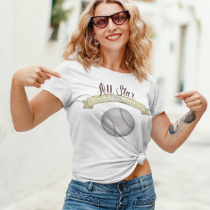 Mum Cute Whimsical All Star Baseball Vintage Sign T-Shirt