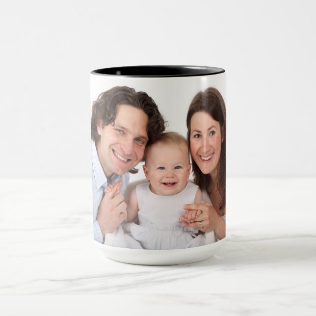 Mum Dad And Baby Custom Photo Mug (Center)