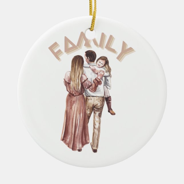 Mum, Dad And Daughter Ornament (Front)