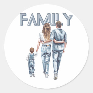 Mum, Dad And Son Sticker