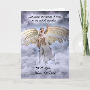 Mum & Dad Angel Christmas Card Religious