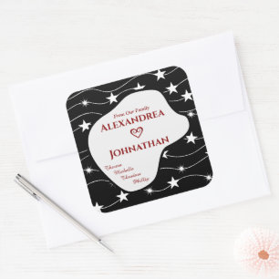 Mum Dad Children Kids Family Personalise Square Sticker