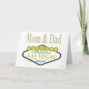 Mum & Dad Golden Las Vegas Anniversary Card