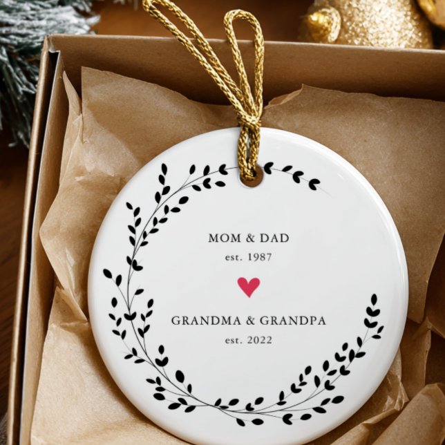 Mum Dad | Grandma Grandpa Year Est.  Ceramic Tree Decoration (Creator Uploaded)