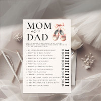 Mum Dad Guess Who Baby Shower Game Ballerina Shoes