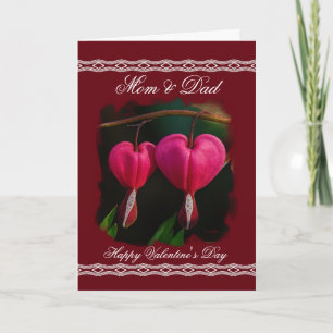 Mum/Dad Happy Valentine's Day - Bleeding Hearts Holiday Card